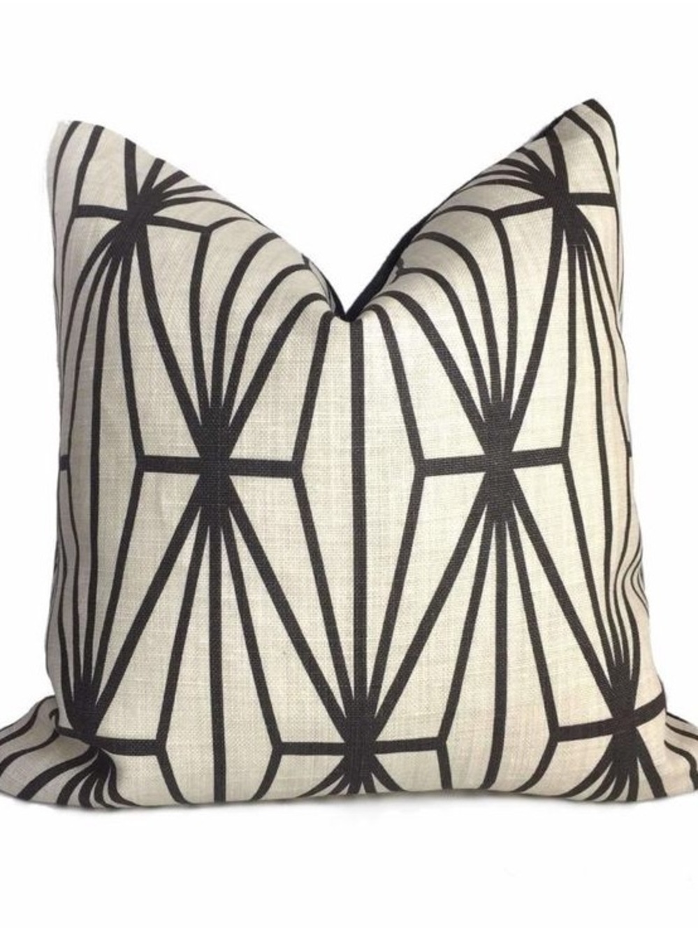 Geometric Black & Cream Decorative Throw Pillow